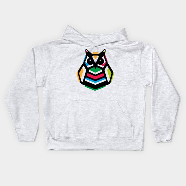 Rainbow Anigami Owl Kids Hoodie by XOOXOO